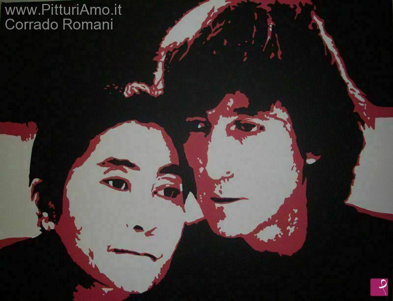 quadri in vendita online - John lennon e Yoko