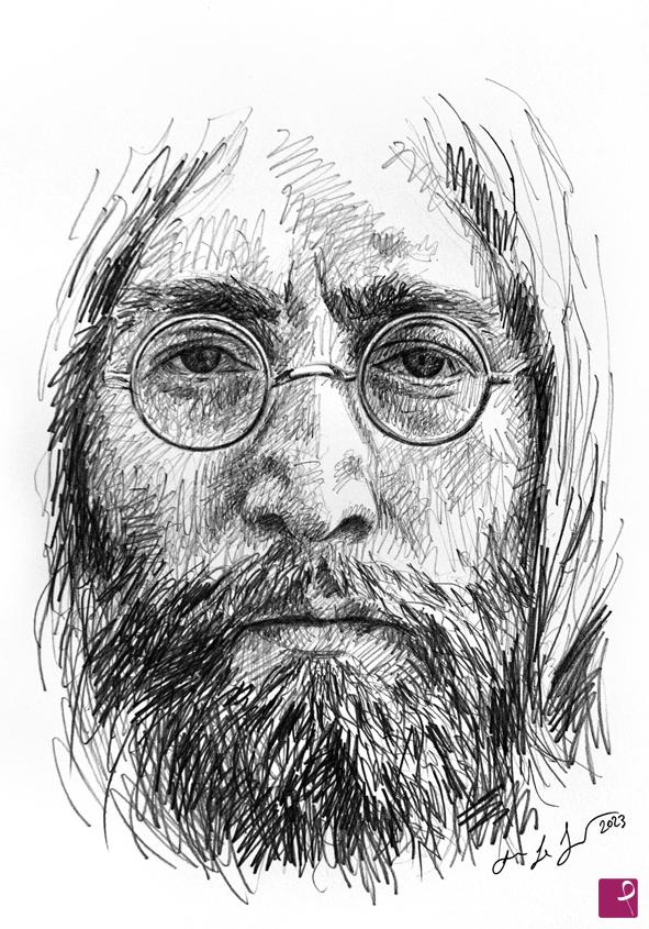 quadri in vendita online - John Lennon sketch n3