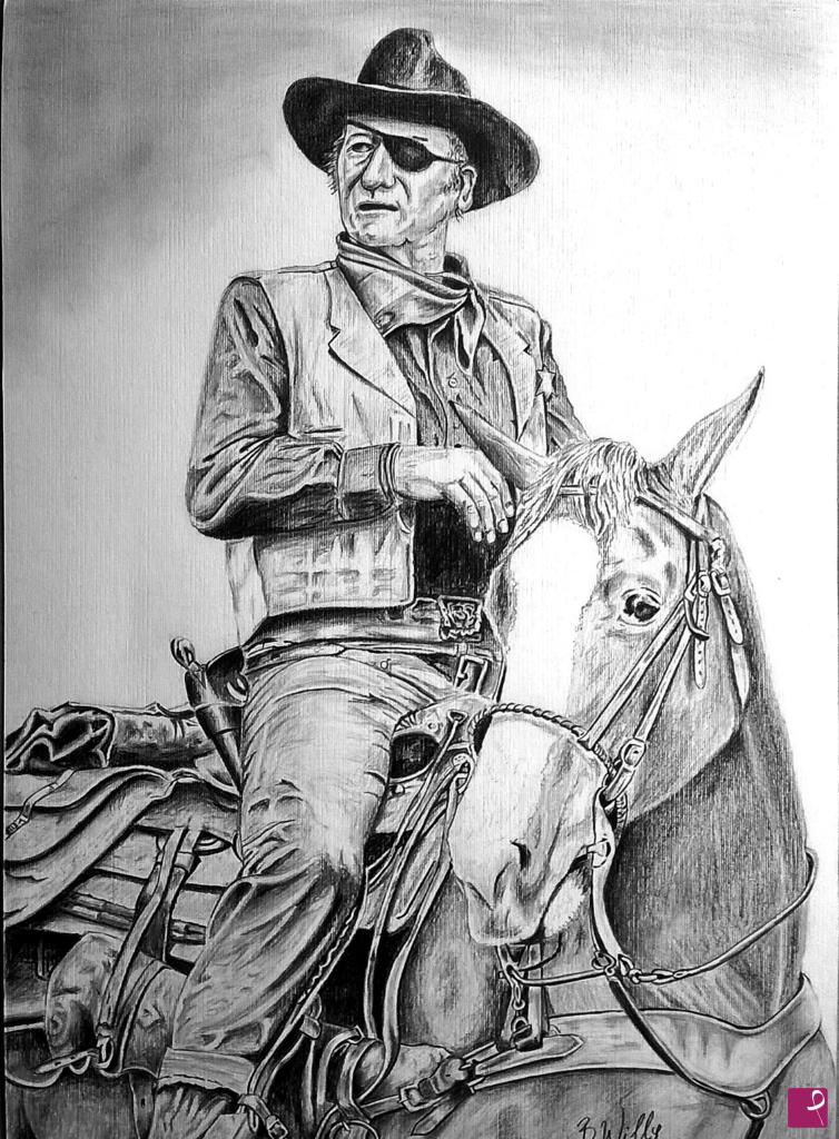 quadri in vendita online - John Wayne as Rooster Cogburn