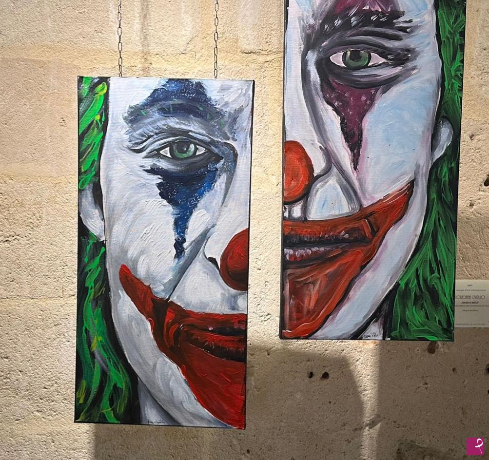 quadri in vendita online - Joker two face Dittico 30x60