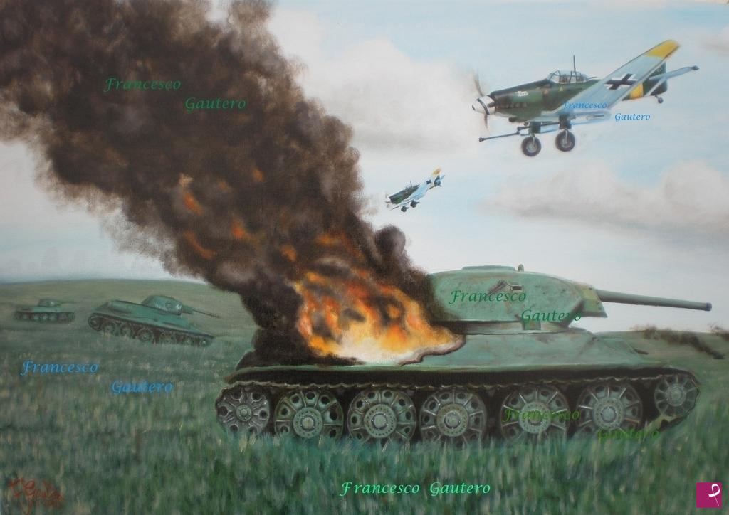 quadri in vendita online - Junkers Ju87G-1 in azione