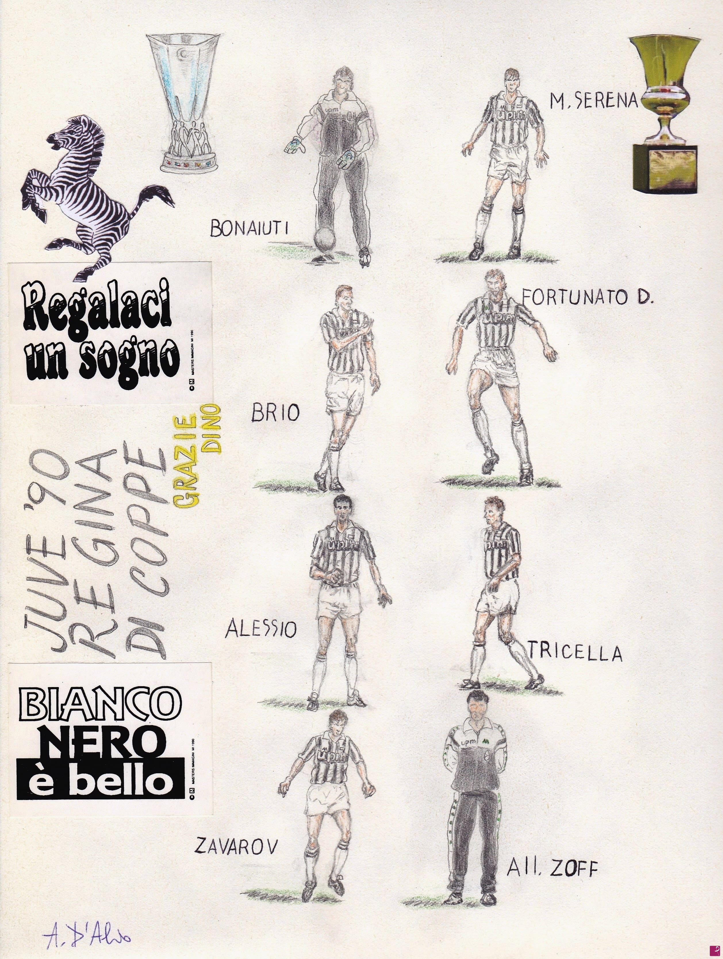 quadri in vendita online - Juve '90 Regina di Coppe LATO 2