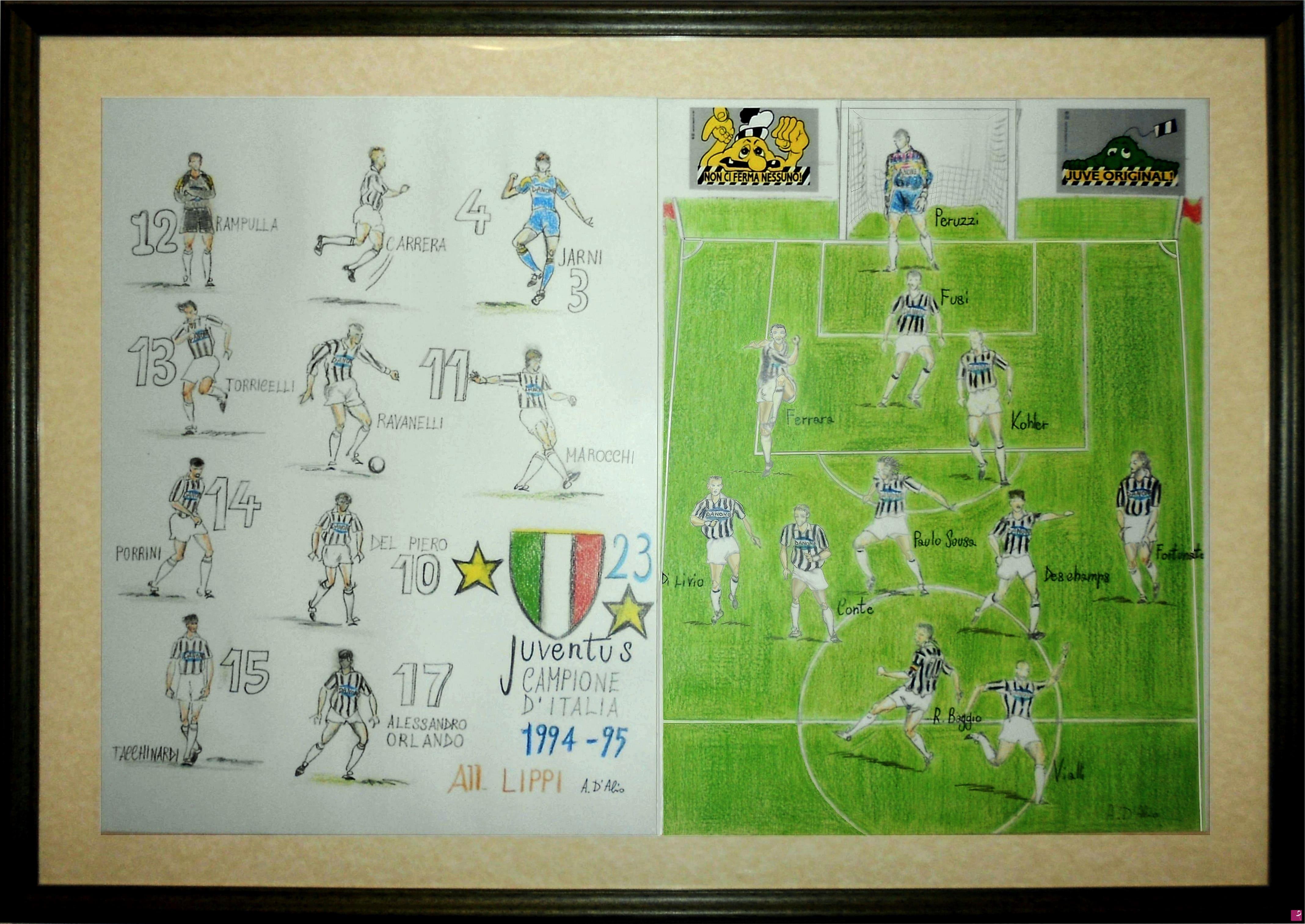 quadri in vendita online - Juventus campione d'Italia 1994 /'95