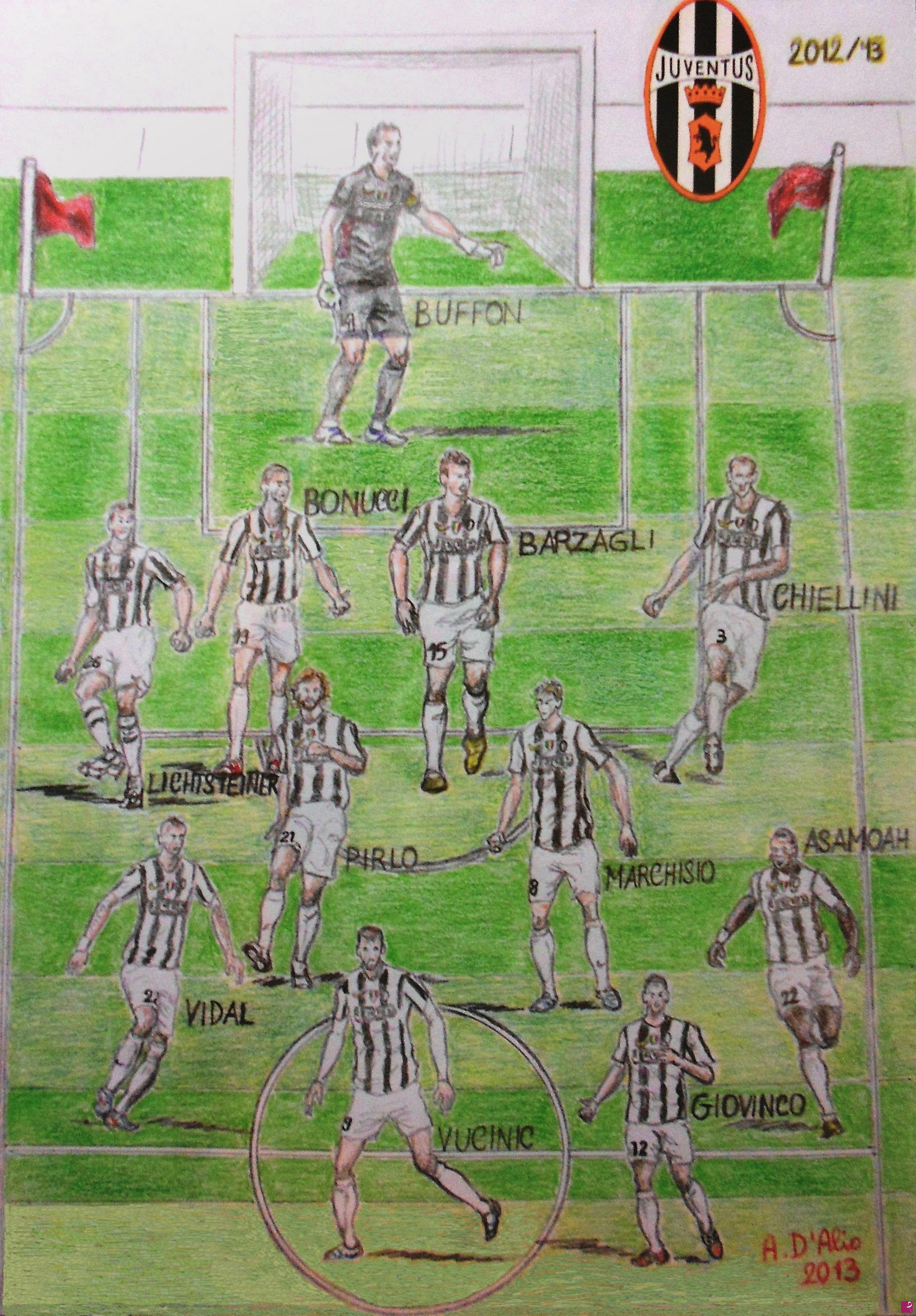 quadri in vendita online - Juventus di Conte 2012 '13 LATO 1