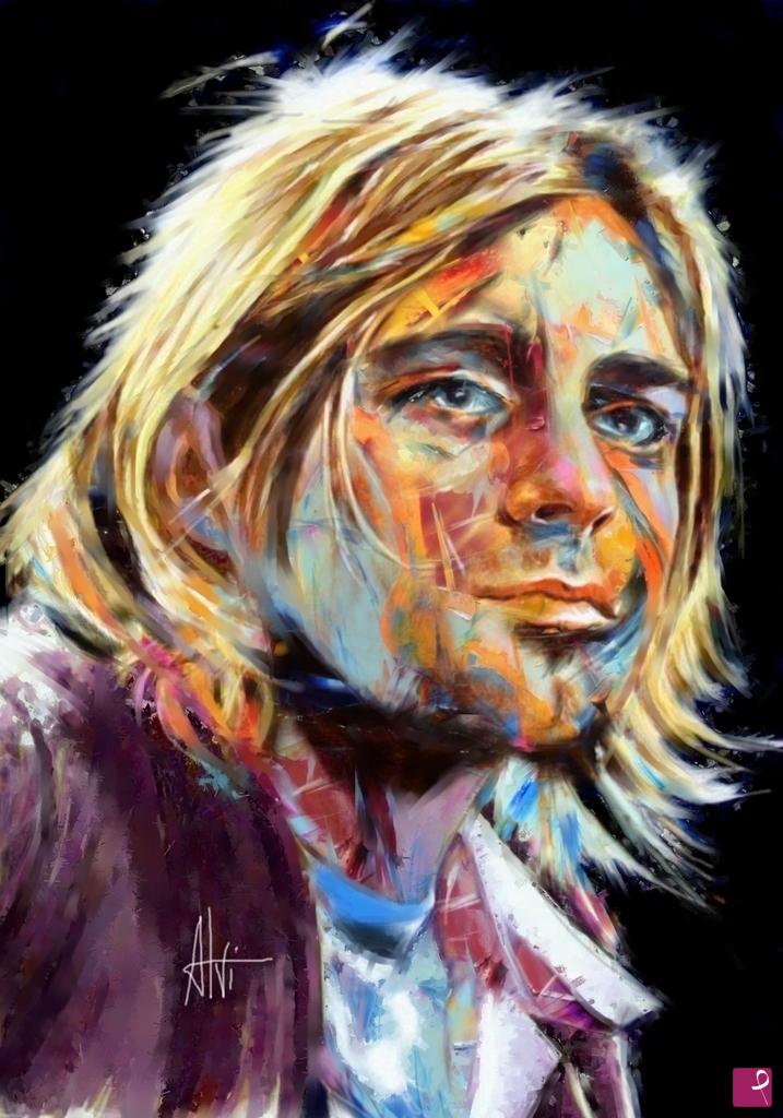 quadri in vendita online - k. Cobain  ( Nirvana)