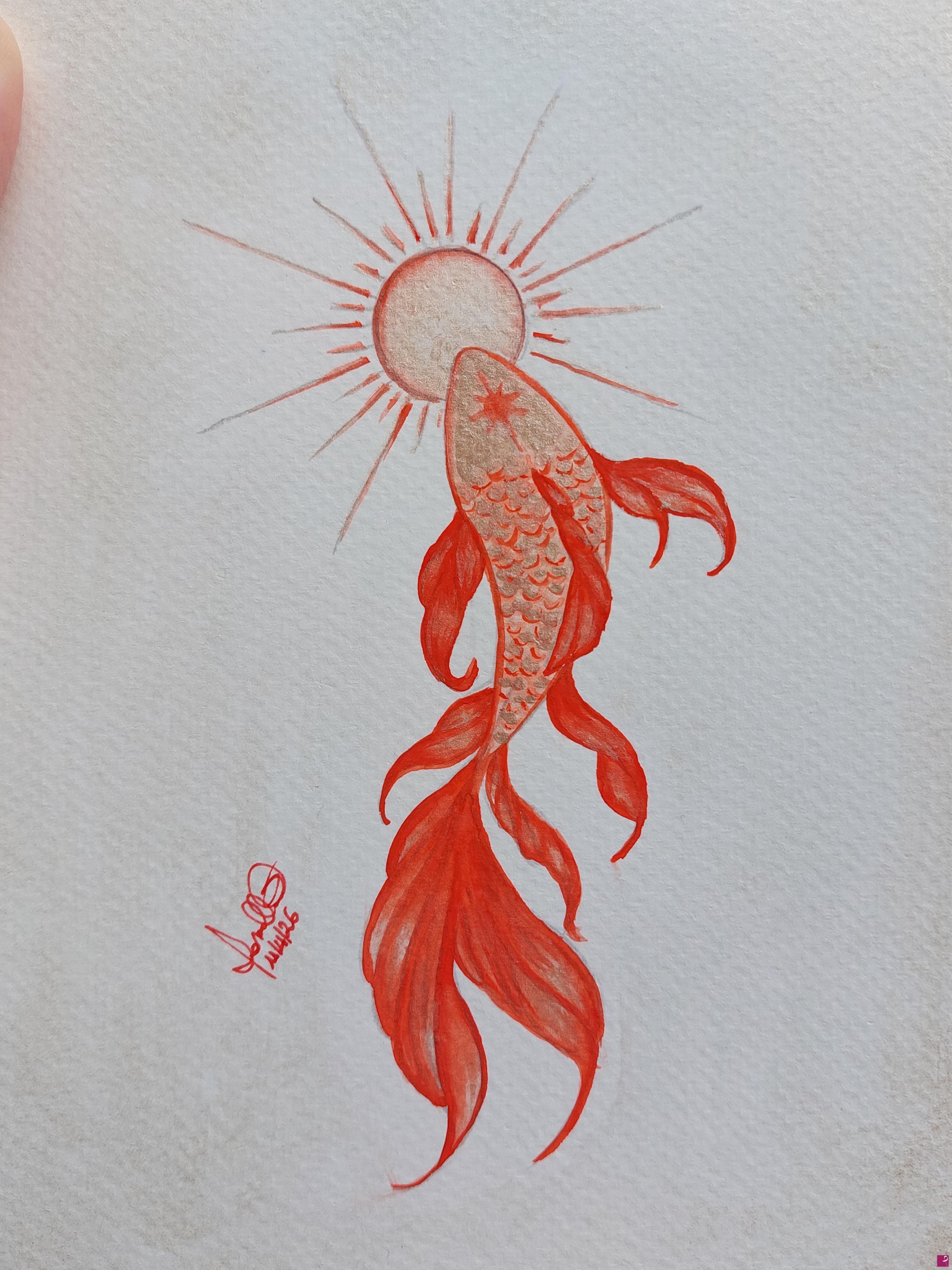 quadri in vendita online - Karpa Koi - Red Fish