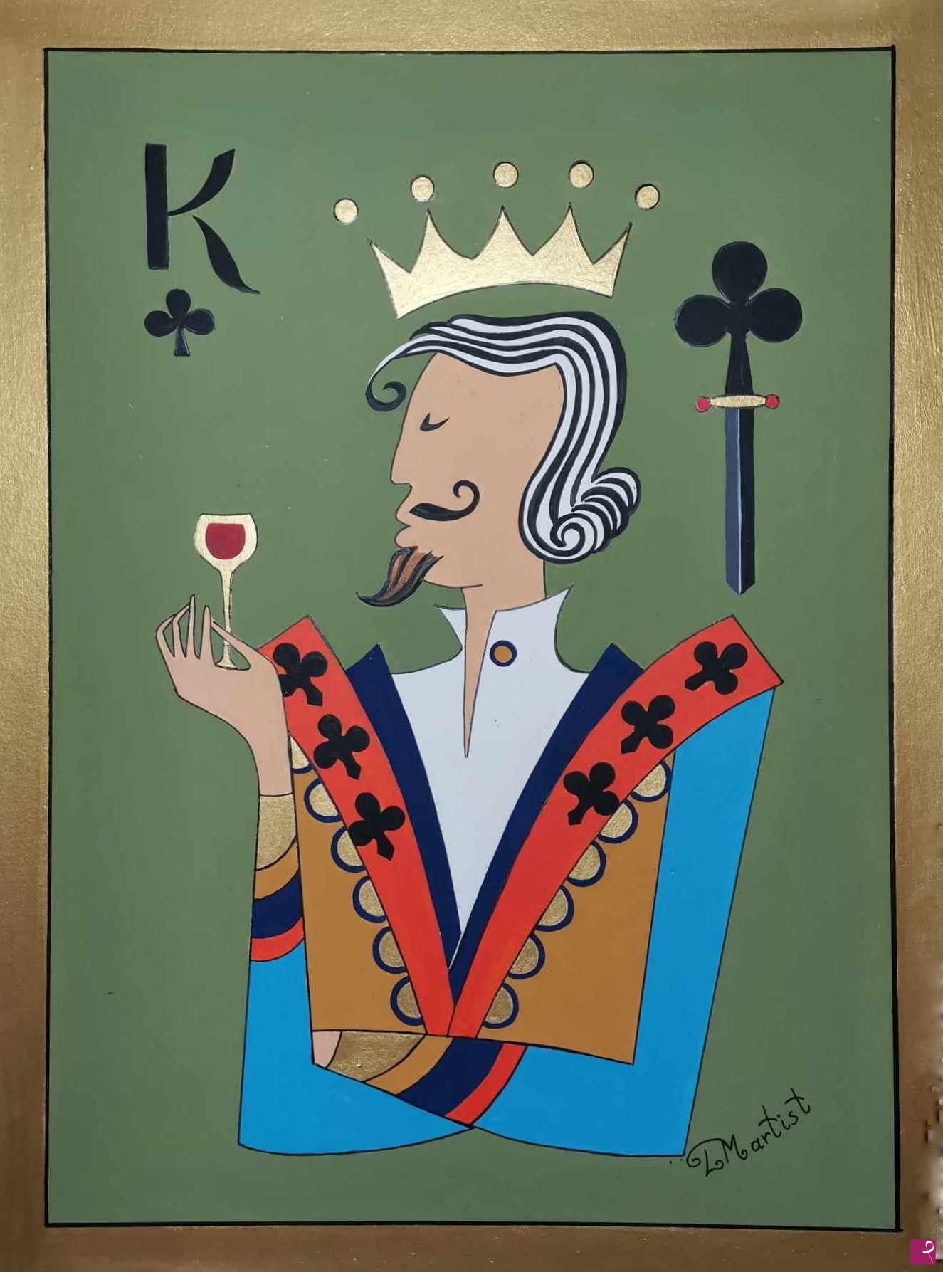 quadri in vendita online - King of Clubs playing card