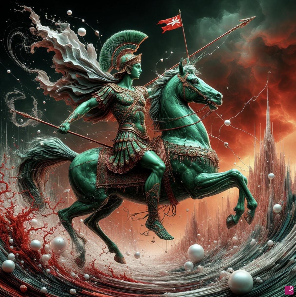 quadri in vendita online - Knight on horseback