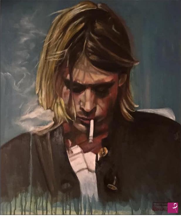 quadri in vendita online - Kurt Cobain - With the Lights out