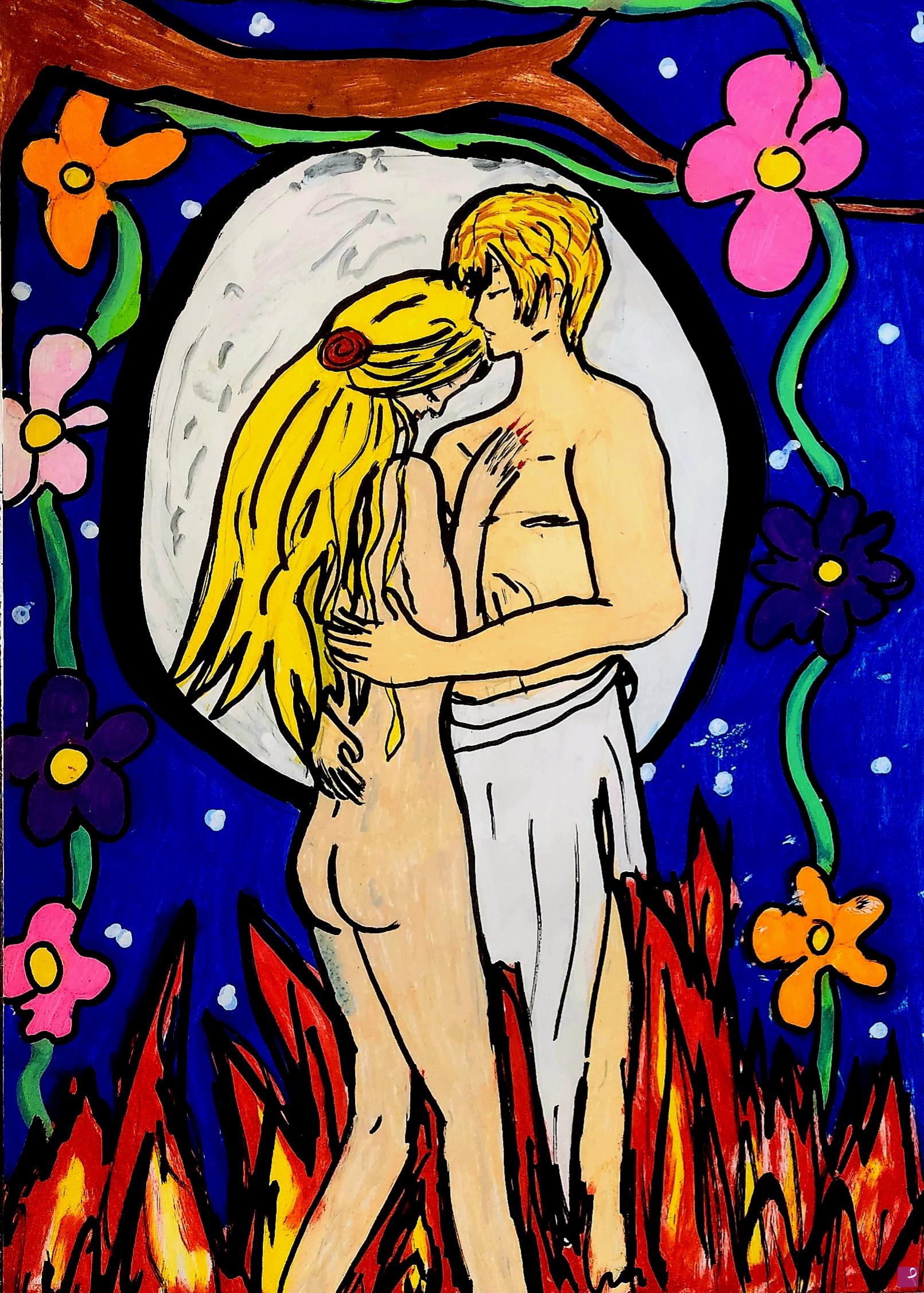 quadri in vendita online - L' Incendio La Luna e La Primavera d' Anime 