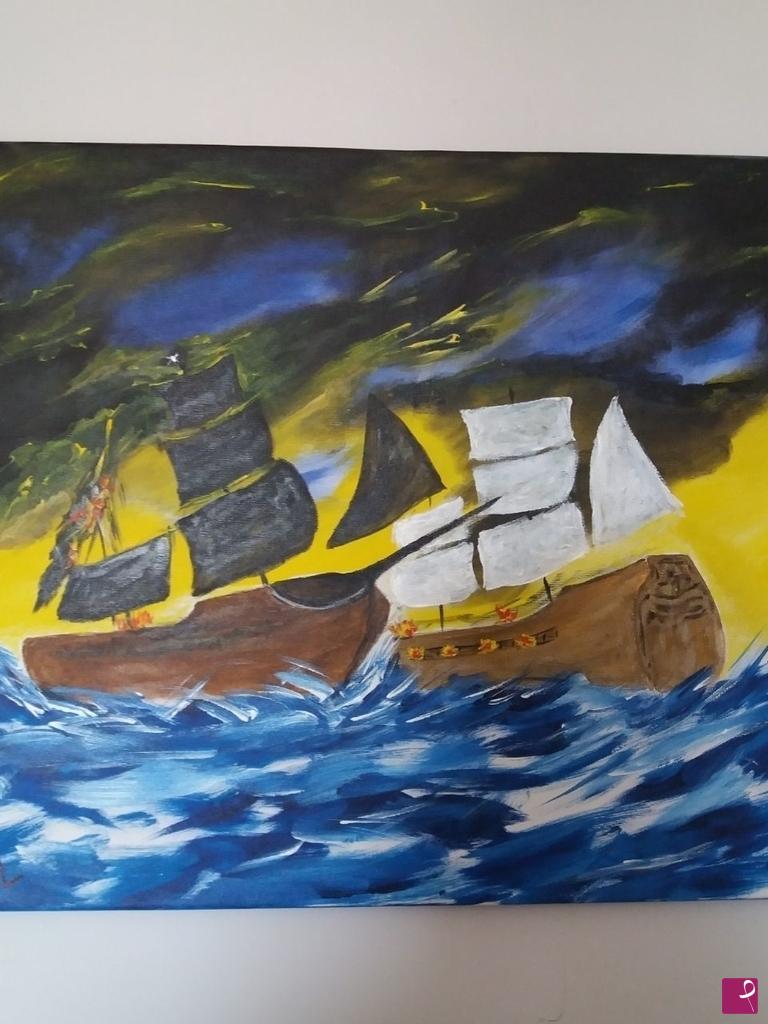 quadri in vendita online - La battaglia dei pirati
