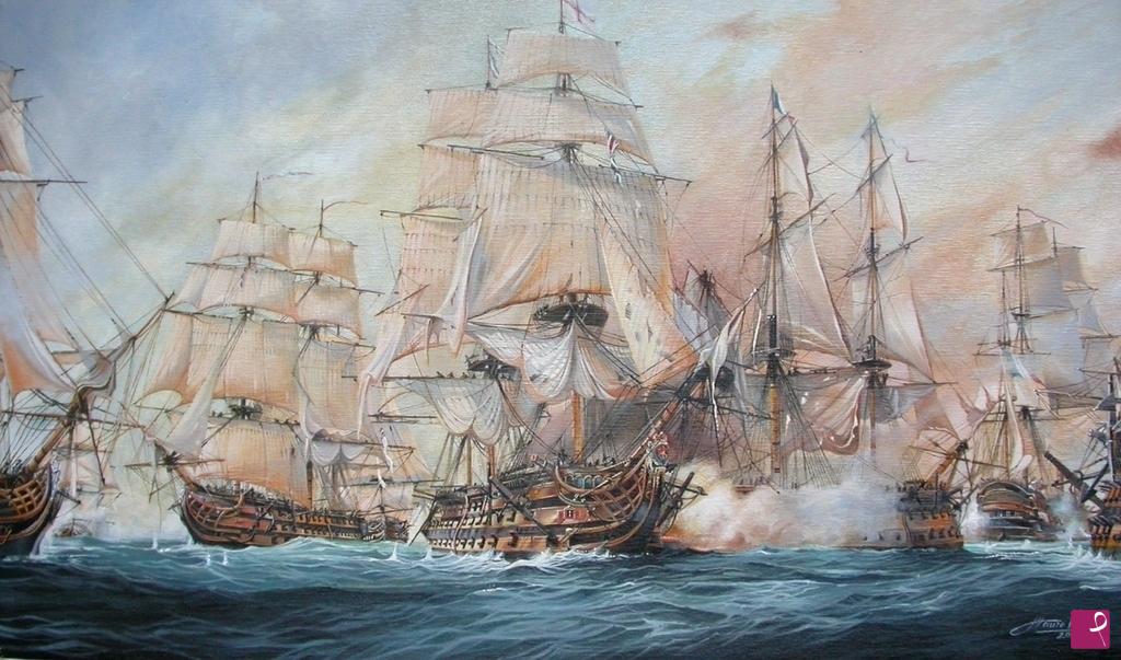 quadri in vendita online - "La Battaglia di Trafalgar" 1805