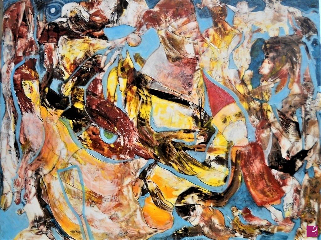 quadri in vendita online - La Befana vien di notte 70x60x4 cm