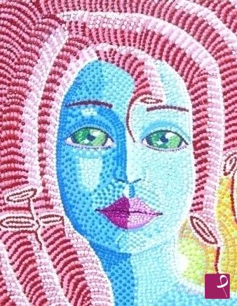 quadri in vendita online - La bimba con gli occhi di mia mamma.