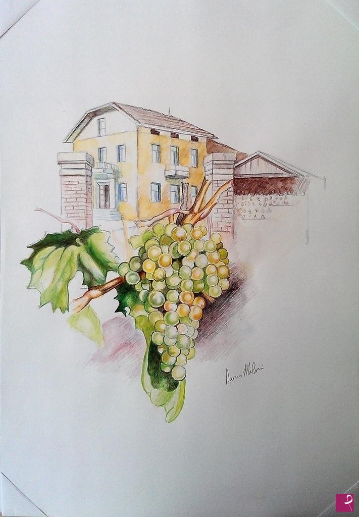 quadri in vendita online - " La Cantina " quadro moderno aquerello, watercolor, tecnica mista.
