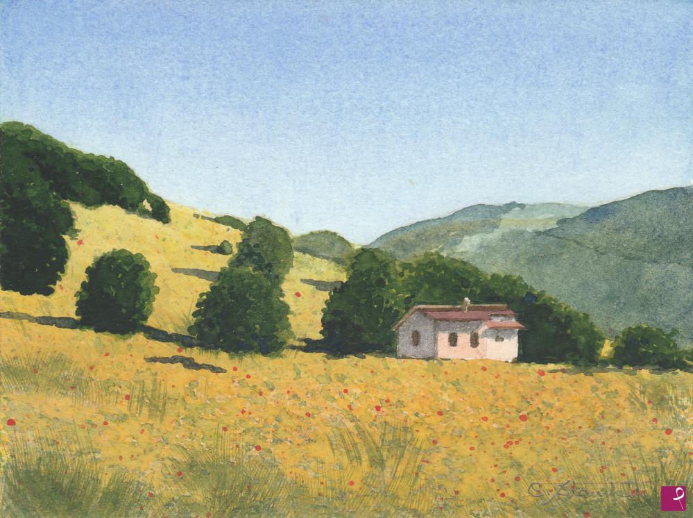quadri in vendita online - La casa in collina