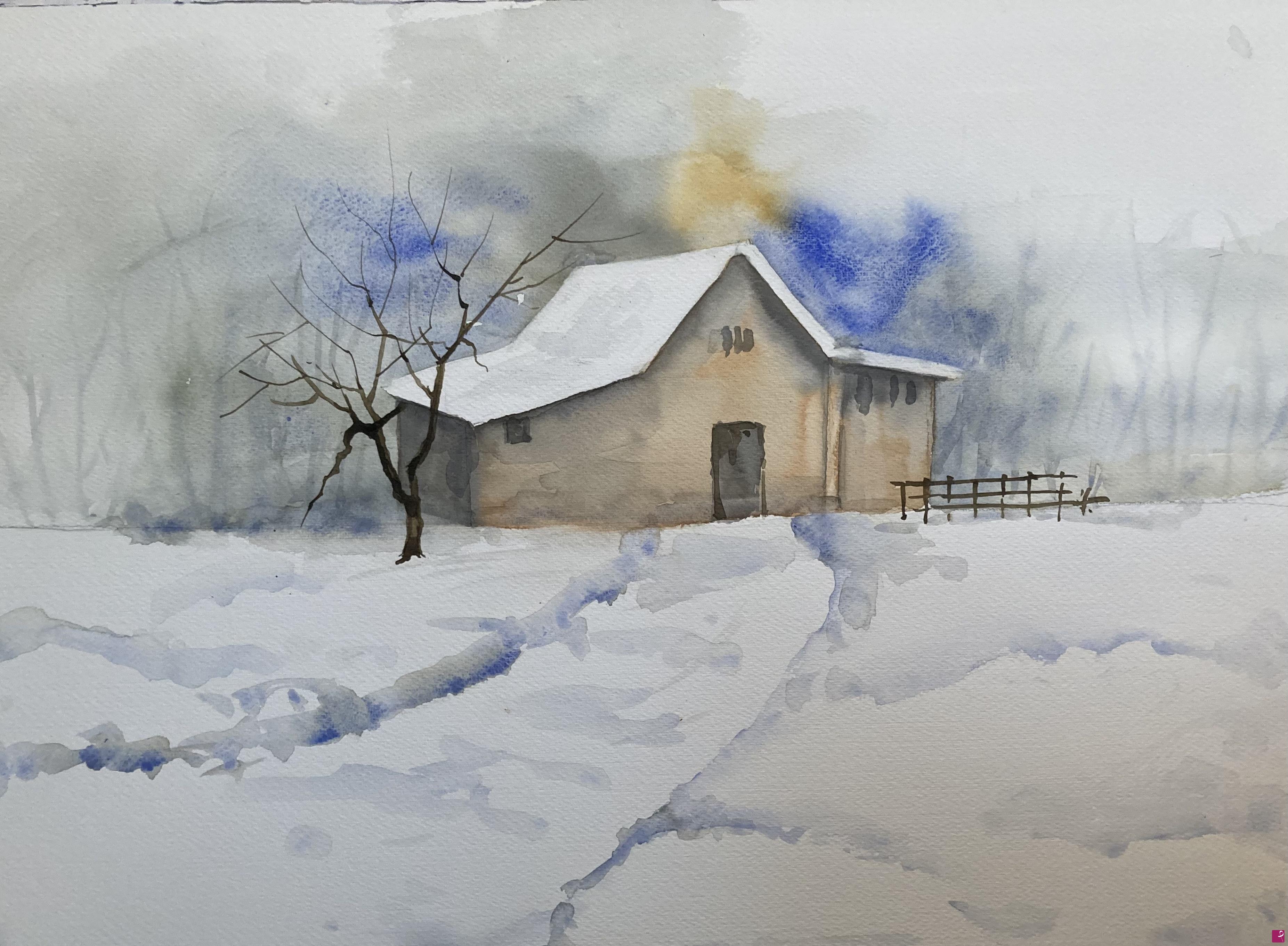 quadri in vendita online - La casa nella neve