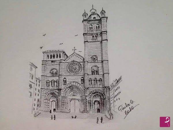 quadri in vendita online - LA CATTEDRALE DI SAN LORENZO DI GENOVA 
