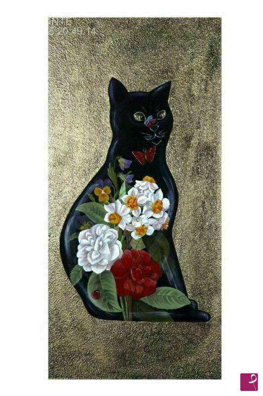 quadri in vendita online - LA CHATTE EN FLEUR