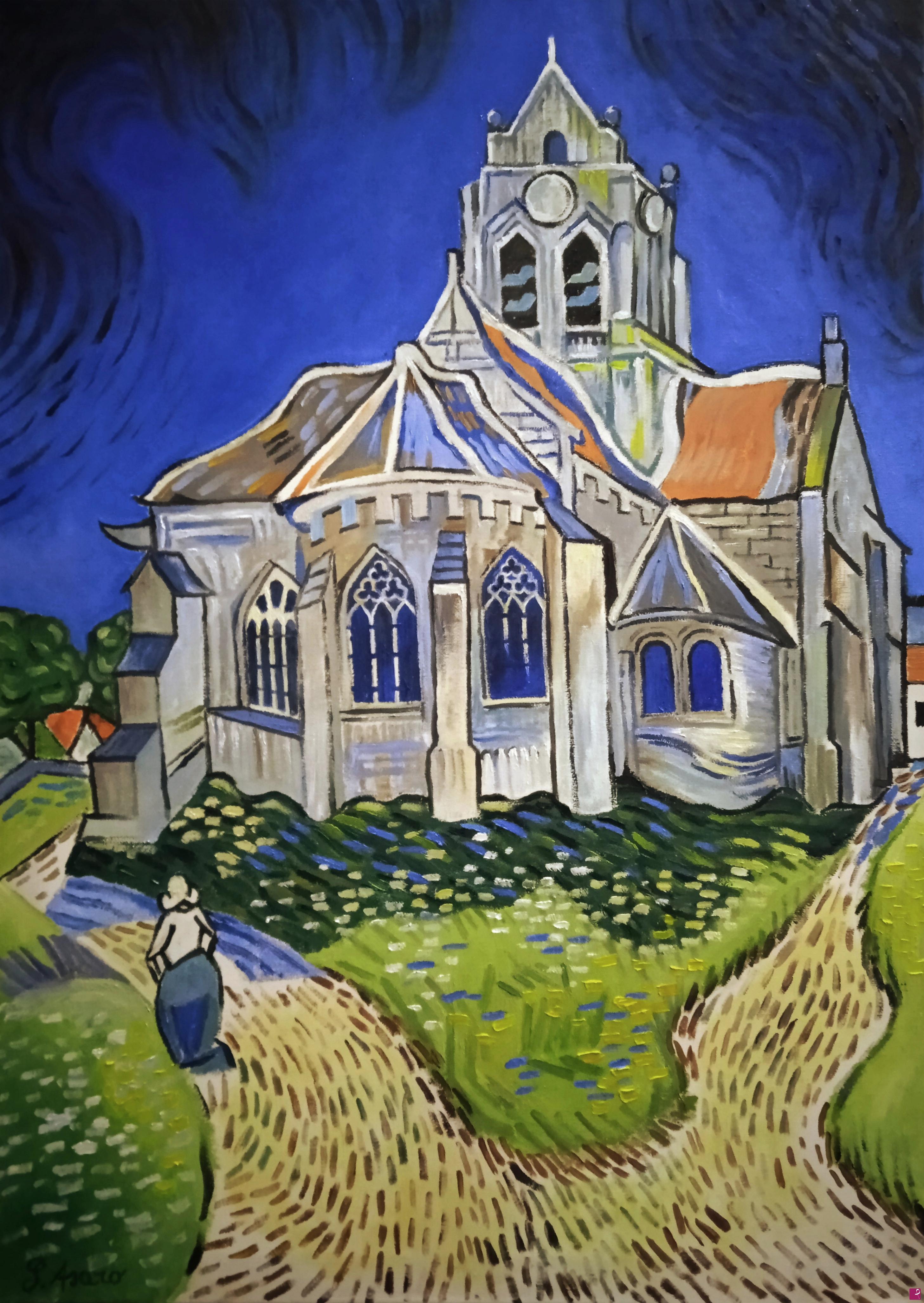 quadri in vendita online - La chiesa di Auvers 