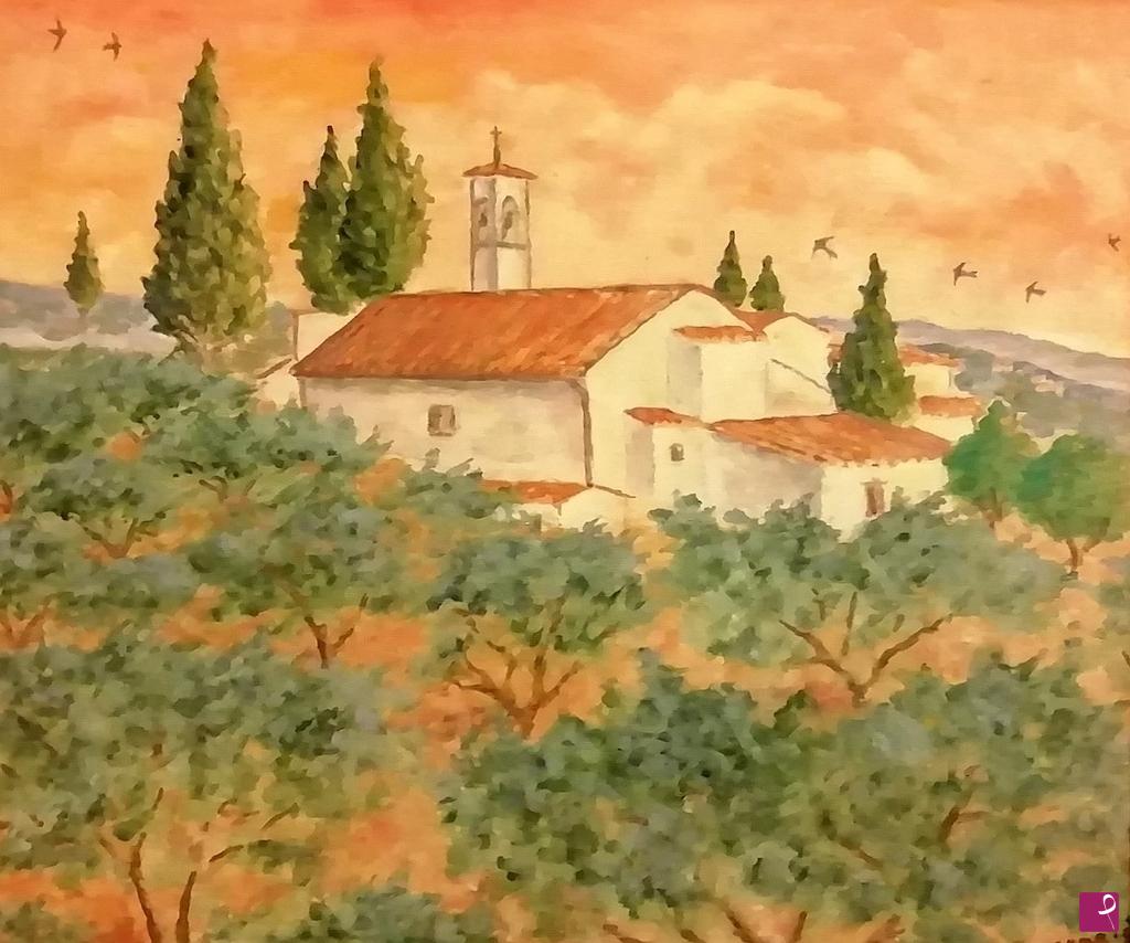 quadri in vendita online - La chiesa di Querceto 