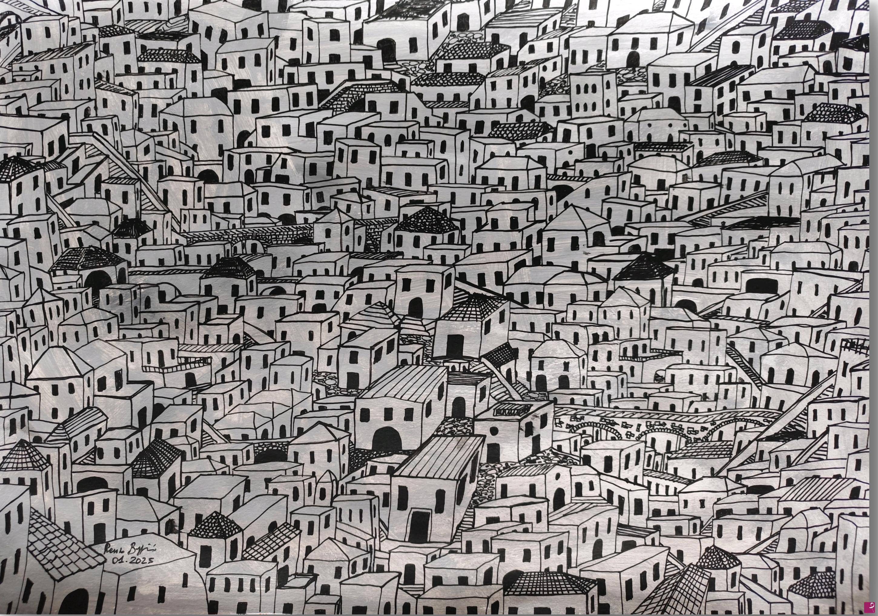 quadri in vendita online - La Città dei Sassi Black & White 