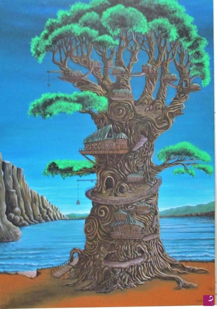 quadri in vendita online - La città sull' albero