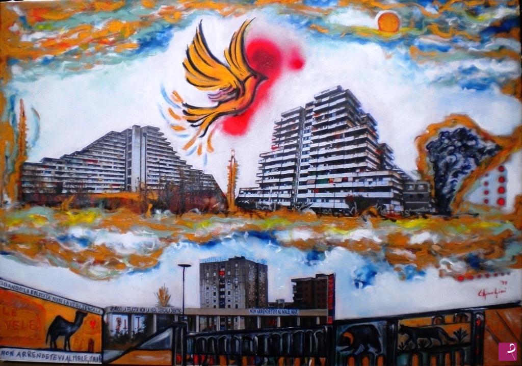 quadri in vendita online - La colomba della speranza (Scampia... Angeli e Demoni)