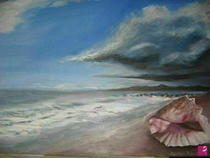 quadri in vendita online - la conchiglia ed il mare