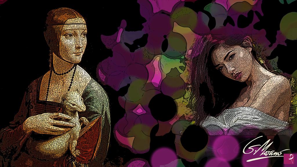 quadri in vendita online - "La Dama dell'Ermellino IERI è OGGI"