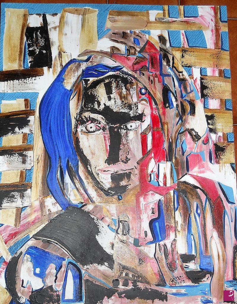 quadri in vendita online - La Dama D'ORVIETO--60x80 cm su tavola tecnica mista