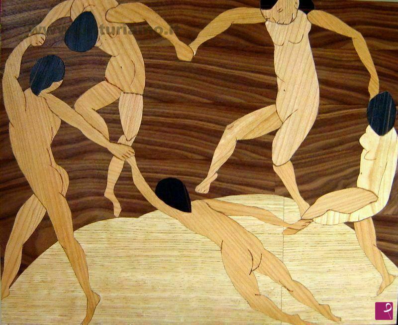 quadri in vendita online - La danza,quadro tarsia in legno,Matisse,copia
