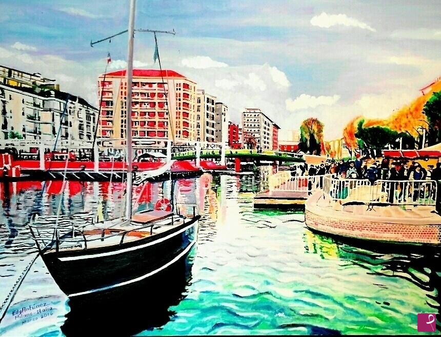 quadri in vendita online - La Darsena, Navigli Milano