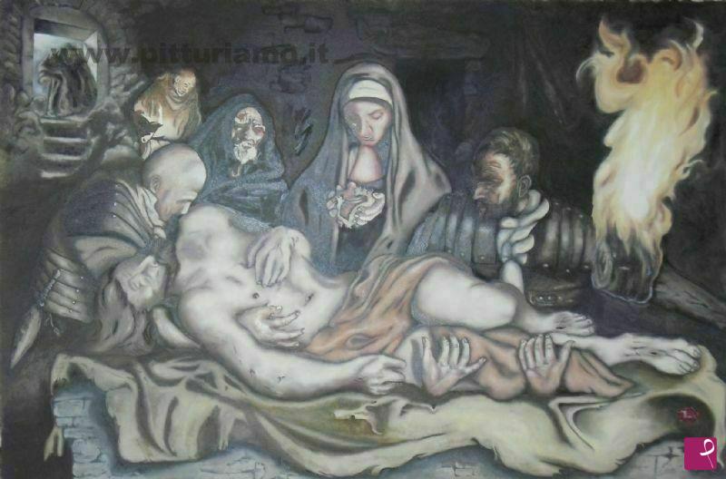 quadri in vendita online - La deposizione di Cristo