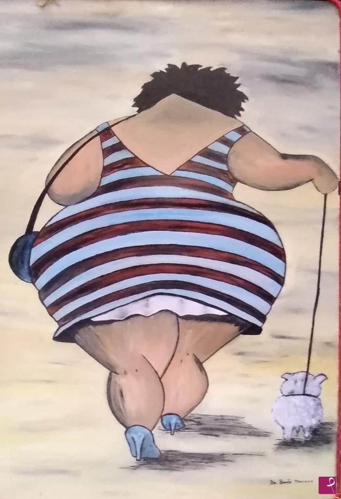 quadri in vendita online - La donna e il cane 