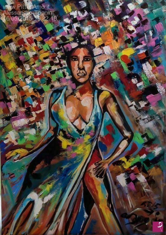 quadri in vendita online - La donzelletta,acrilico su tela,70x100cm,2015
