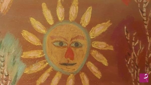 quadri in vendita online - La faccia infantile del sole
