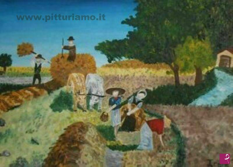 quadri in vendita online - La fatica dei contadini