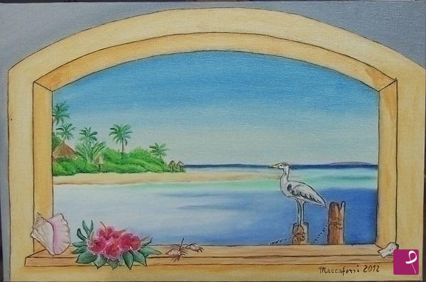 quadri in vendita online - La finestra tropicale