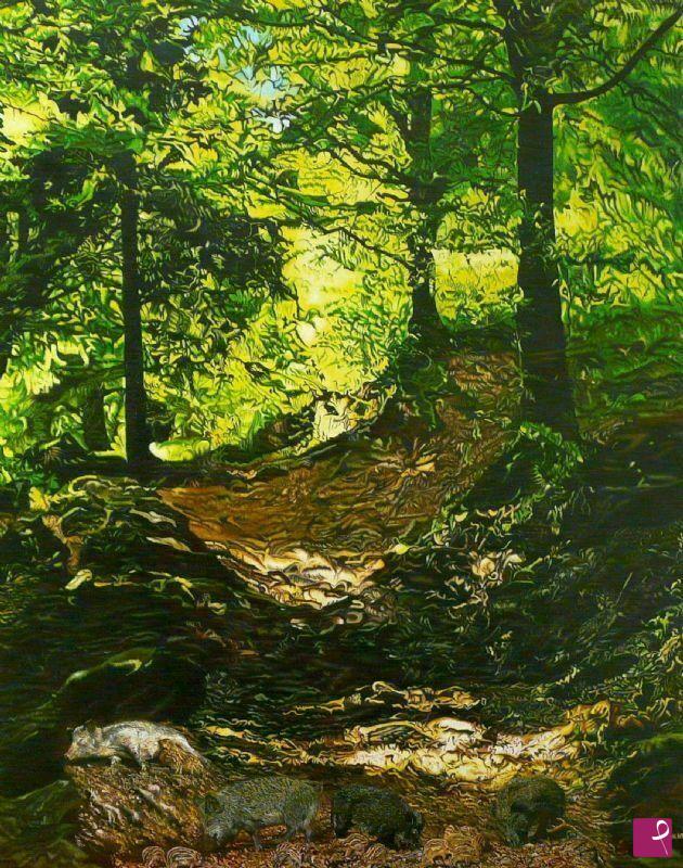 quadri in vendita online - la foresta dei cinghiali