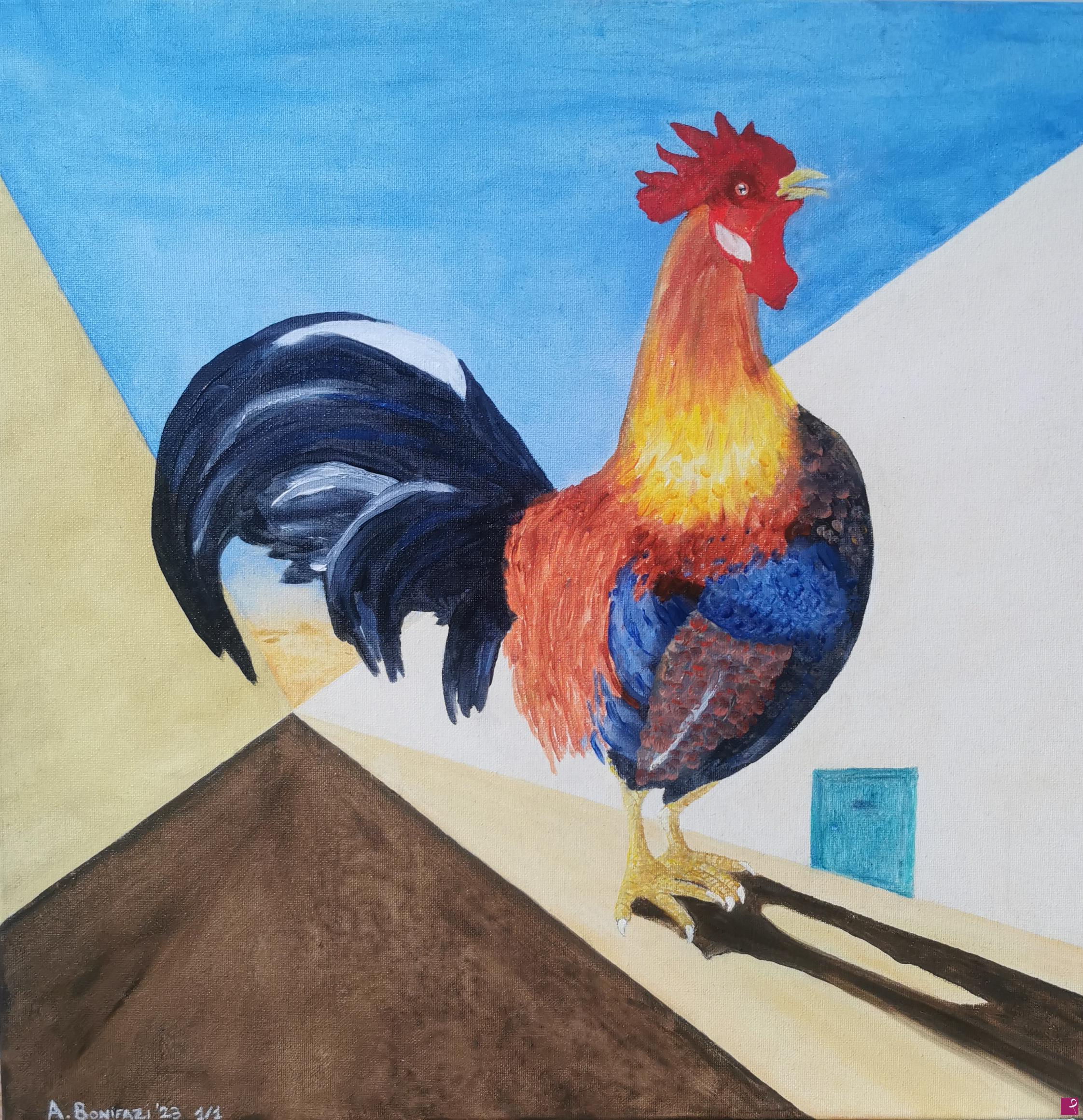 quadri in vendita online - La fuga del gallo