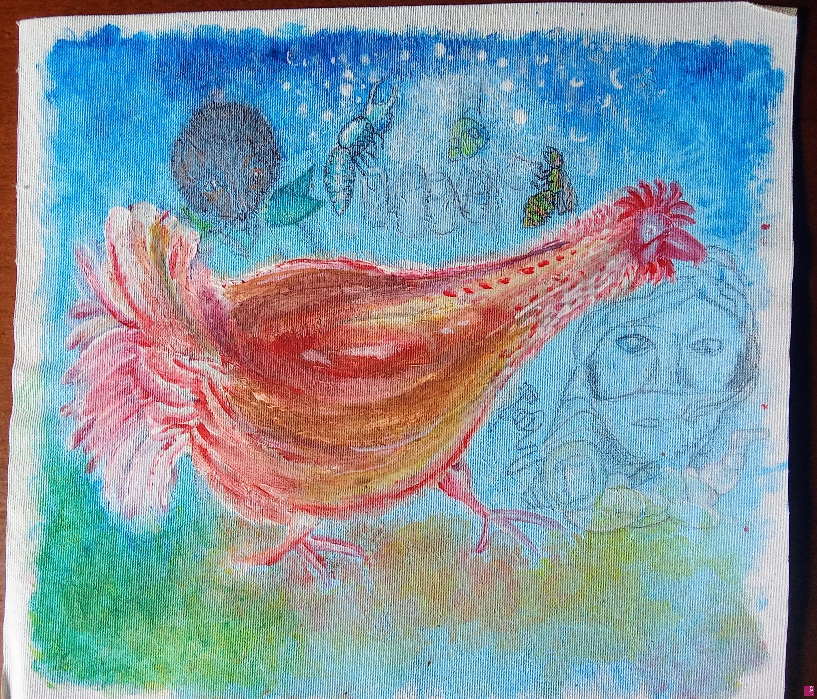 quadri in vendita online - La Gallina cebollina