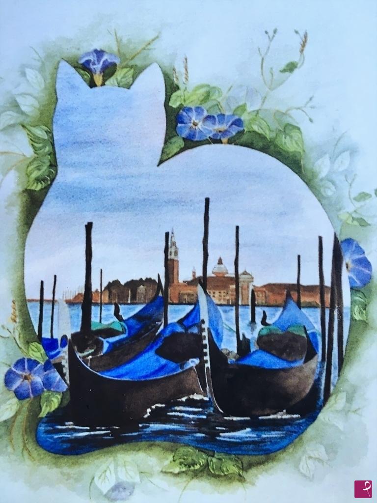 quadri in vendita online - LA GATTA IN GONDOLA