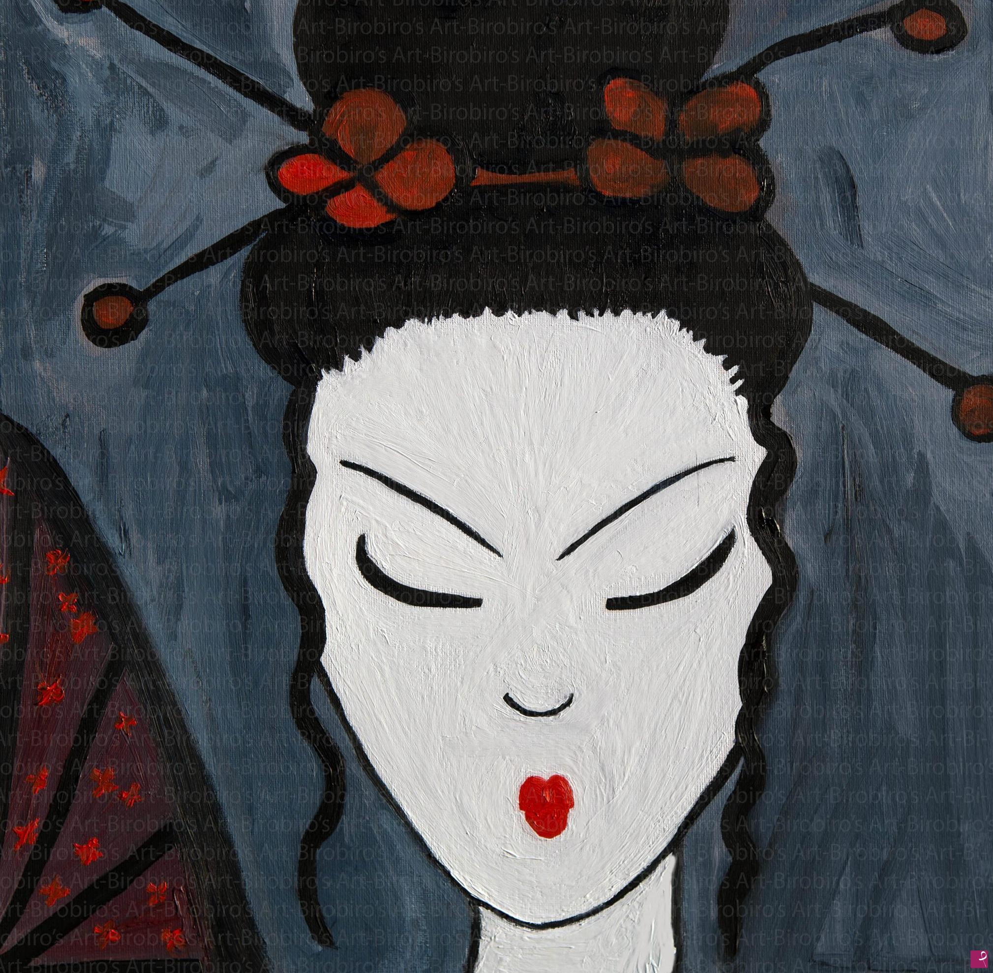 quadri in vendita online - "La geisha" olio su tela 40x40