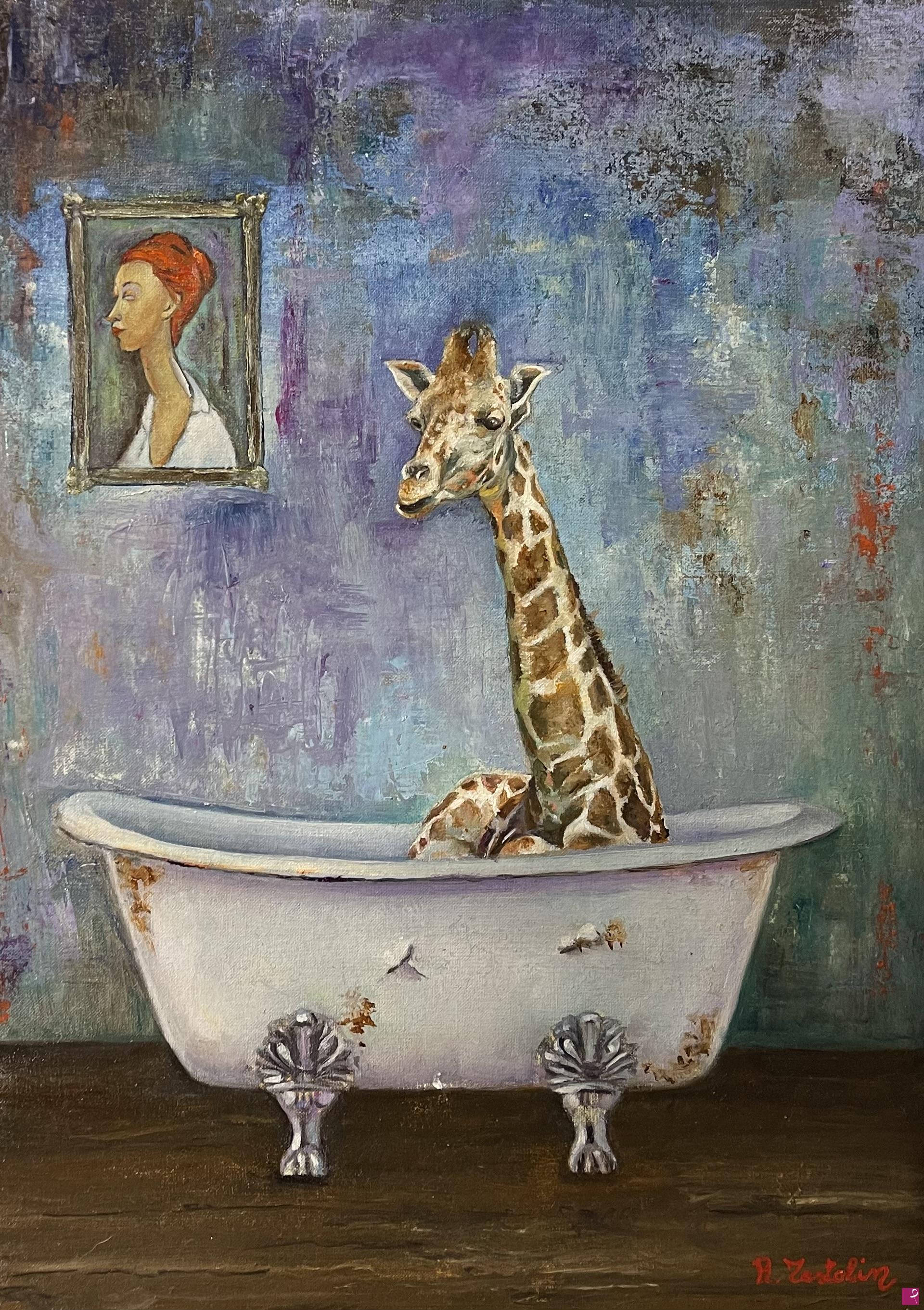 quadri in vendita online - La giraffa e Modigliani