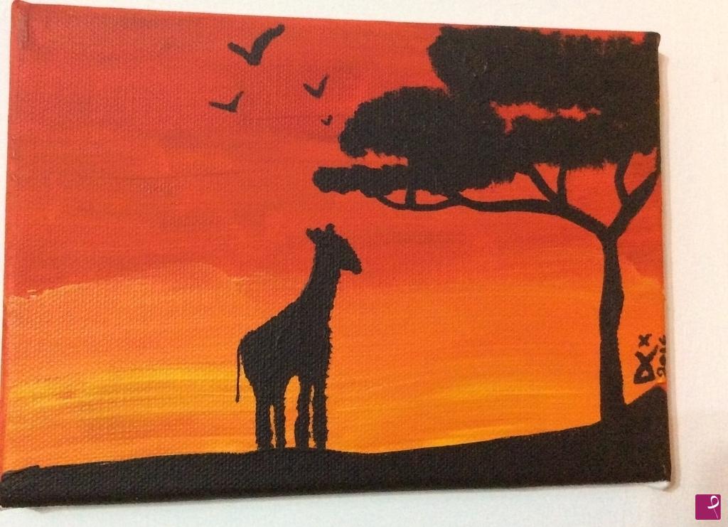 quadri in vendita online - " La giraffa sperduta"
