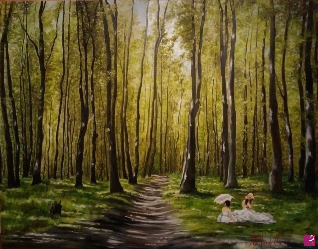 quadri in vendita online - " LA GITA NEL BOSCO "