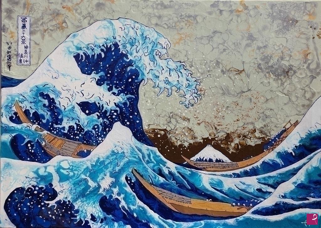 collezione privata quadro - La grande onda di Kanagawa - Andrea Abeltino
