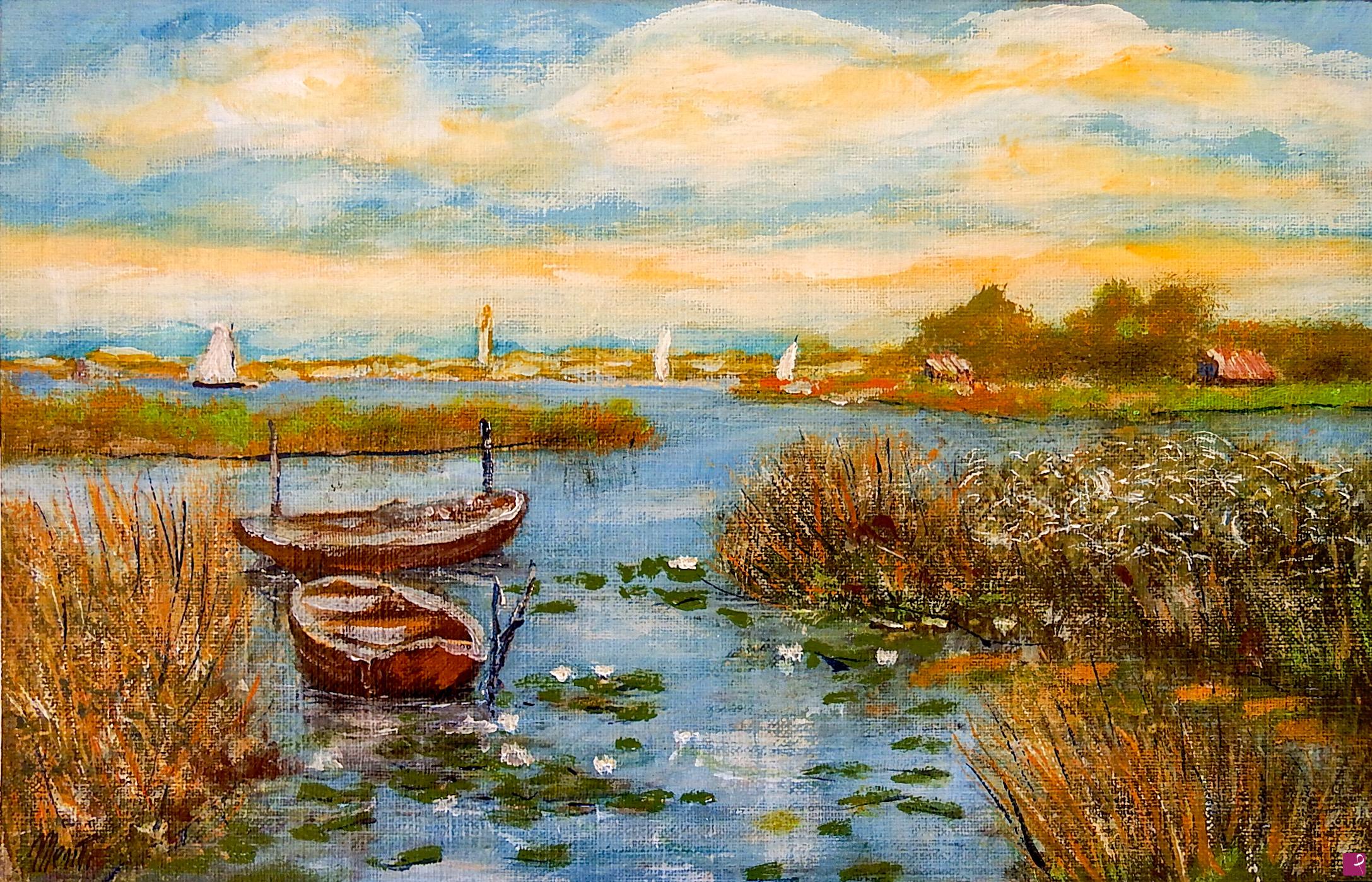 quadri in vendita online - La laguna veneta con vista su Chioggia