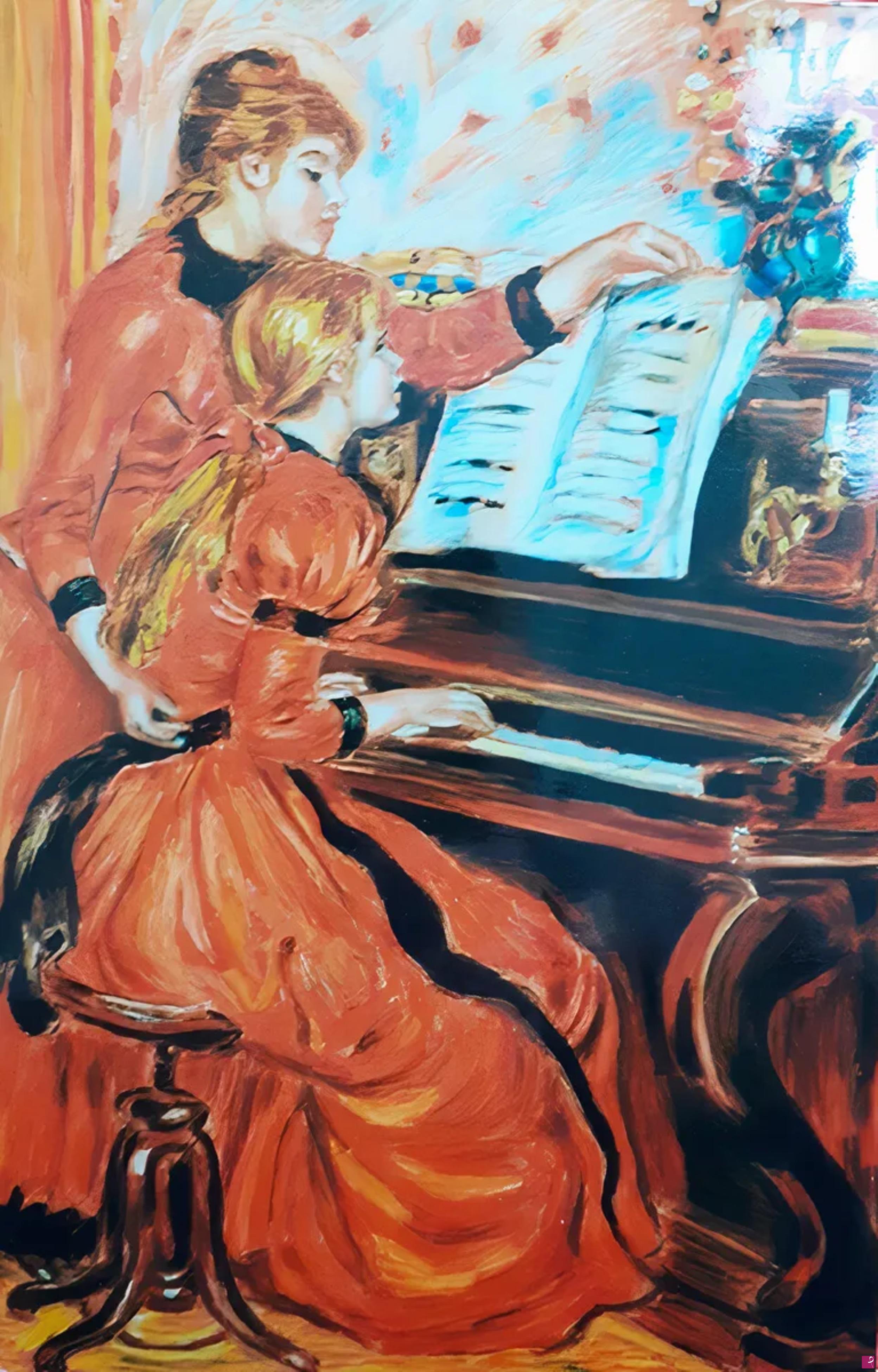 quadri in vendita online - "La lezione di pianoforte"
